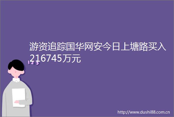游资追踪国华网安今日上塘路买入216745万元