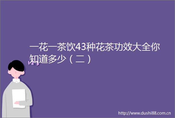 一花一茶饮43种花茶功效大全你知道多少（二）