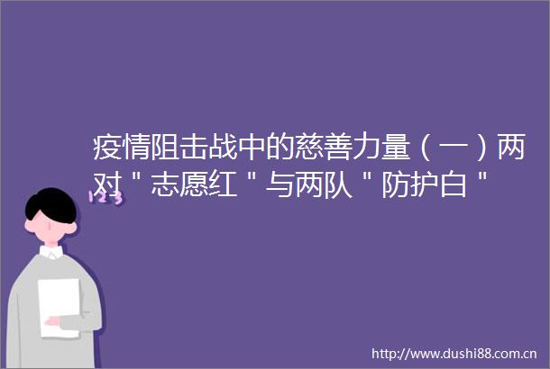 疫情阻击战中的慈善力量（一）两对＂志愿红＂与两队＂防护白＂