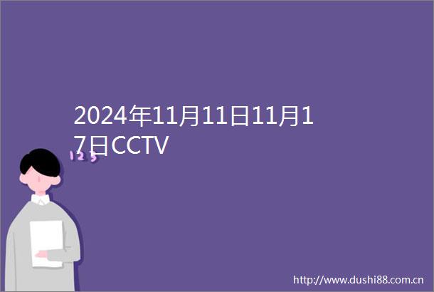 2024年11月11日11月17日CCTV