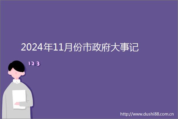 2024年11月份市大事记