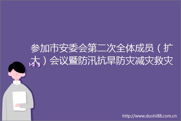 参加市安委会第二次全体成员（扩大）会议暨防汛抗旱防灾减灾救灾工作视频会议