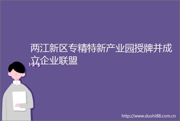 两江新区专精特新产业园授牌并成立企业联盟