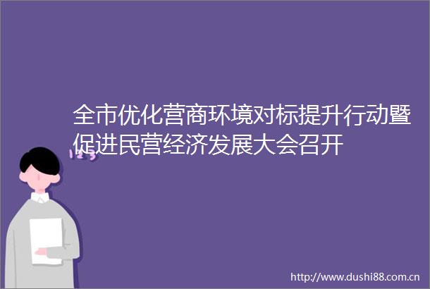 全市优化营商环境对标提升行动暨促进民营经济发展大会召开