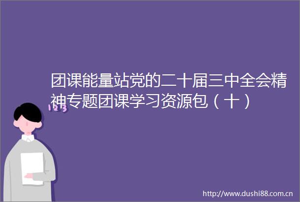 团课能量站党的二十届三中全会精神专题团课学习资源包（十）