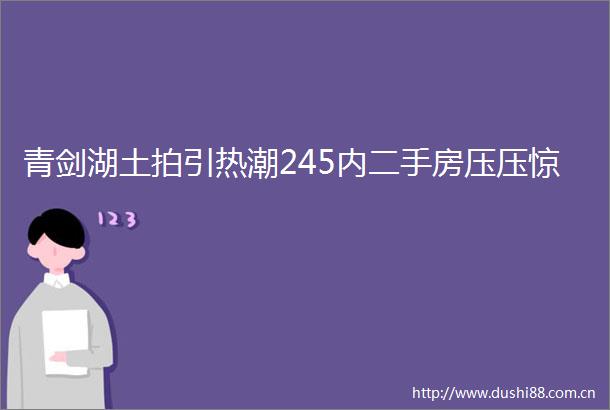 青剑湖土拍引热潮245内二手房压压惊