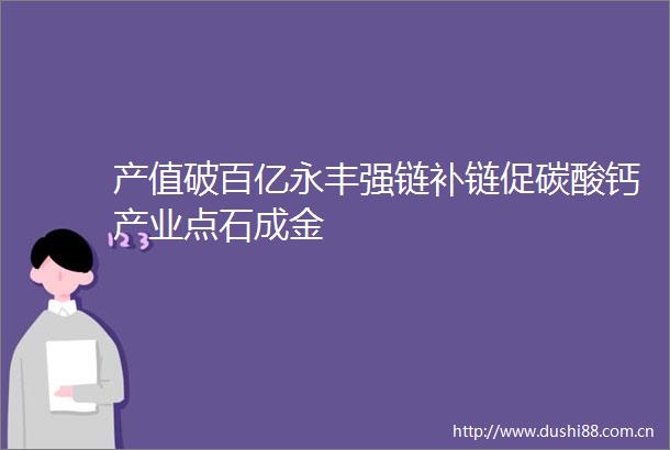 产值破百亿永丰强链补链促碳酸钙产业点石成金