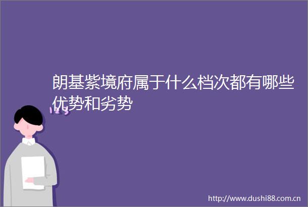 朗基紫境府属于什么档次都有哪些优势和劣势