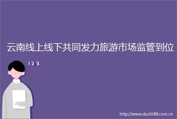 云南线上线下共同发力旅游市场监管到位