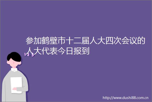 参加鹤壁市十二届人大四次会议的人大代表今日报到
