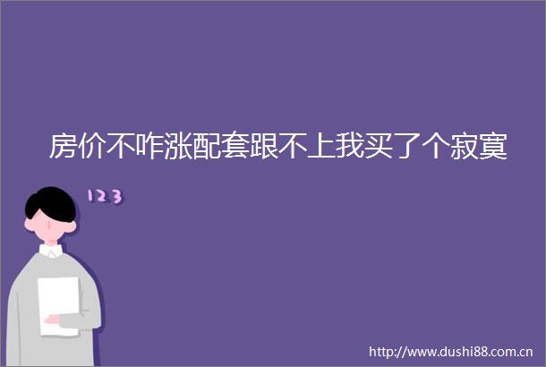 房价不咋涨配套跟不上我买了个寂寞
