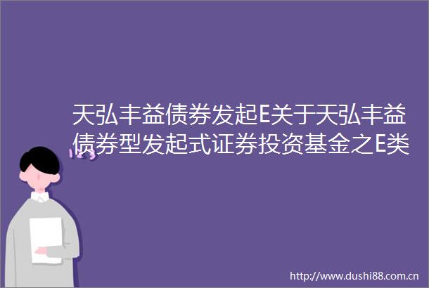 天弘丰益债券发起E关于天弘丰益债券型发起式证券投资基金之E类基金份额开放日常申购赎回转换及定期定额投资业务的公告