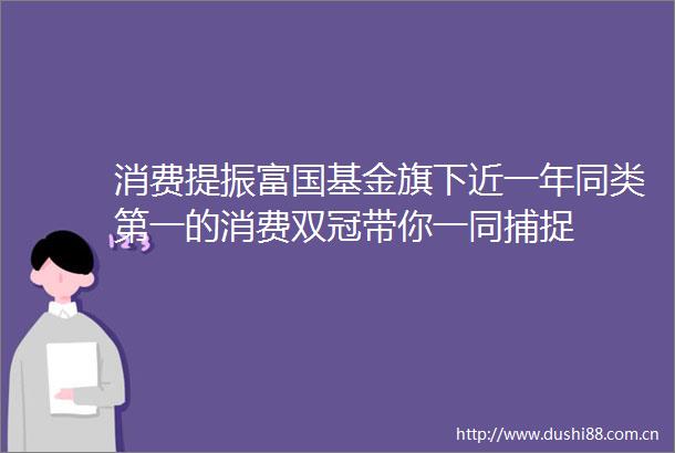 消费提振富国基金旗下近一年同类第一的消费双冠带你一同捕捉