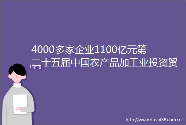 4000多家企业1100亿元第二十五届农产品加工业投资贸易洽谈会开幕