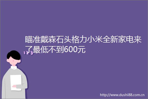 瞄准戴森石头格力小米全新家电来了最低不到600元