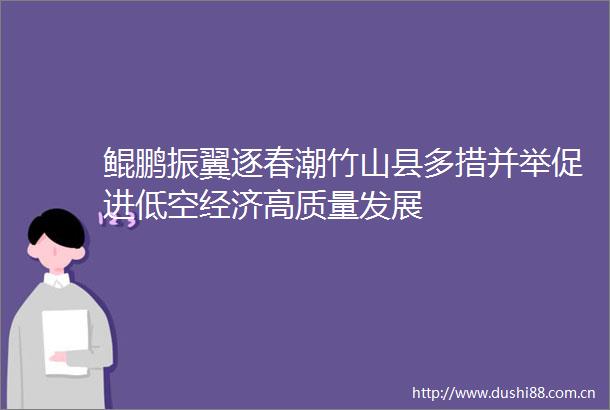 鲲鹏振翼逐春潮竹山县多措并举促进低空经济高质量发展