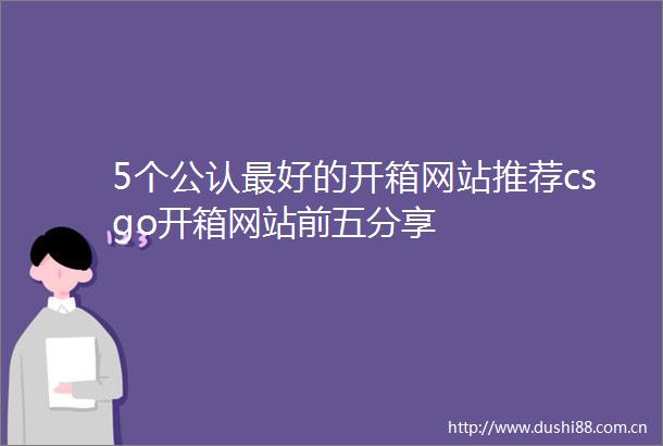 5个公认最好的开箱网站推荐csgo开箱网站前五分享