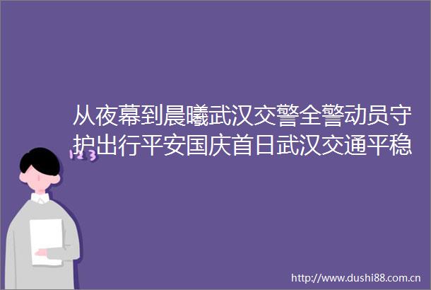 从夜幕到晨曦武汉全警动员守护出行平安国庆首日武汉交通平稳有序