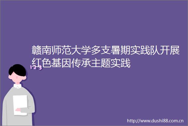 赣南师范大学多支暑期实践队开展红色基因传承主题实践