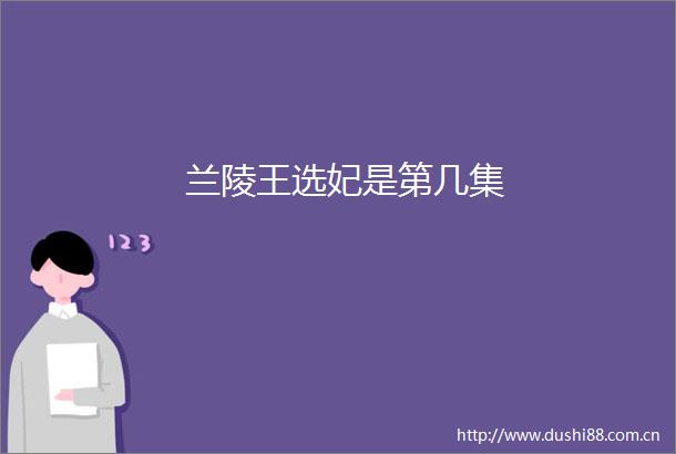 兰陵王选妃是第几集