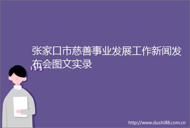 张家口市慈善事业发展工作新闻发布会图文实录