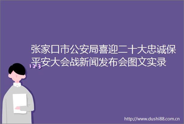 张家口市局喜迎二十大忠诚保平安大会战新闻发布会图文实录