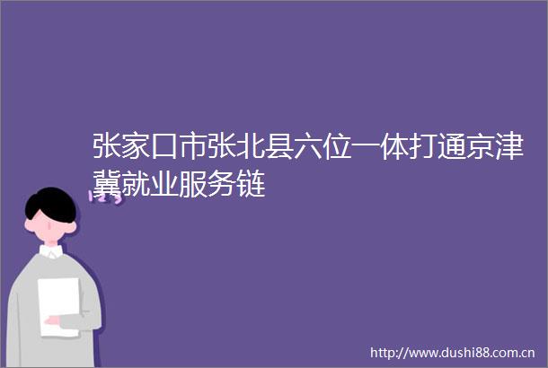 张家口市张北县六位一体打通京津冀就业服务链