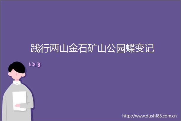 践行两山金石矿山公园蝶变记