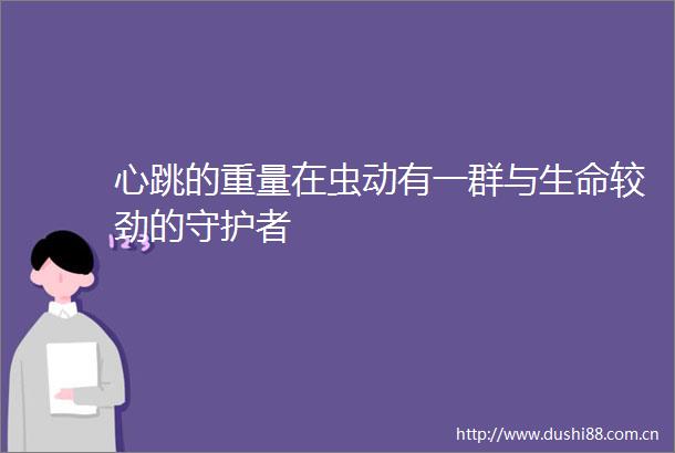 心跳的重量在虫动有一群与生命较劲的守护者