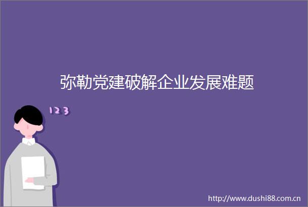 弥勒党建破解企业发展难题
