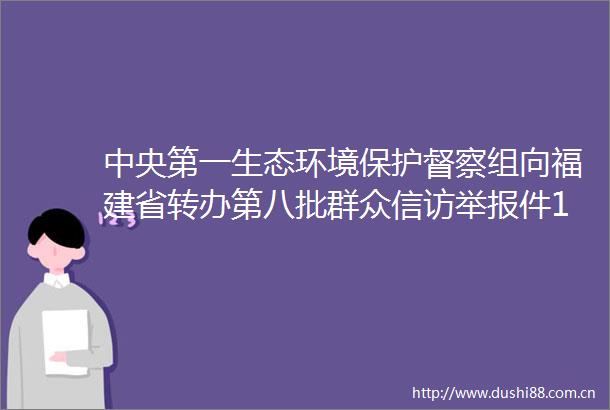 中央第一生态环境保护督察组向福建省转办第八批群众件154件新华网