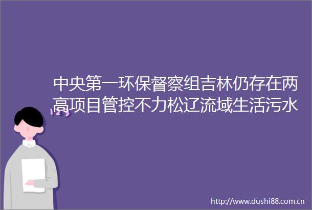 中央第一环保督察组吉林仍存在两高项目管控不力松辽流域生活污水直排等问题