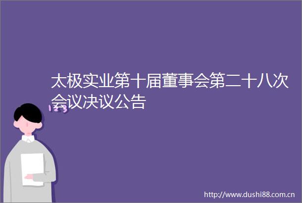 太极实业第十届董事会第二十八次会议决议公告
