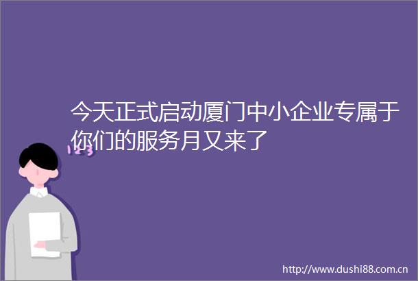 今天正式启动厦门中小企业专属于你们的服务月又来了