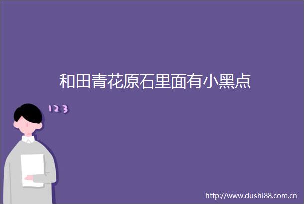 和田青花原石里面有小黑点