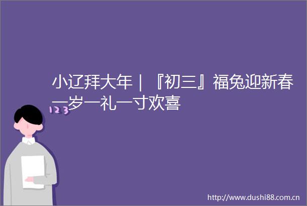 小辽拜大年｜『初三』福兔迎新春一岁一礼一寸欢喜