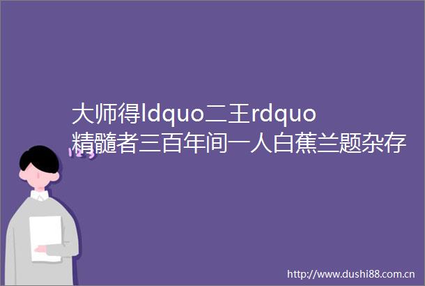大师得ldquo二王rdquo精髓者三百年间一人白蕉兰题杂存赏析