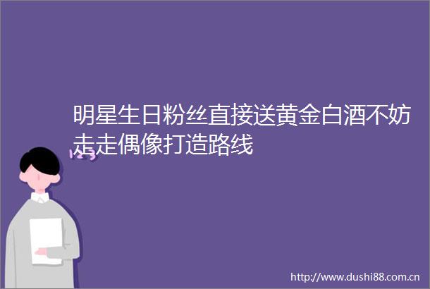 明星生日粉丝直接送黄金白酒不妨走走偶像打造路线