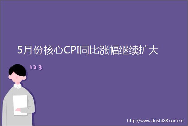 5月份核心CPI同比涨幅继续扩大