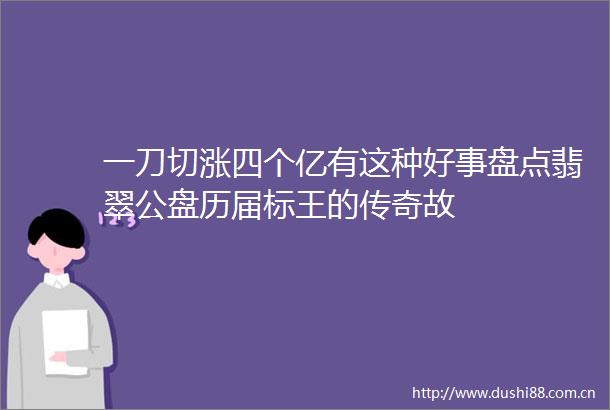 一刀切涨四个亿有这种好事盘点翡翠公盘历届标王的传奇故