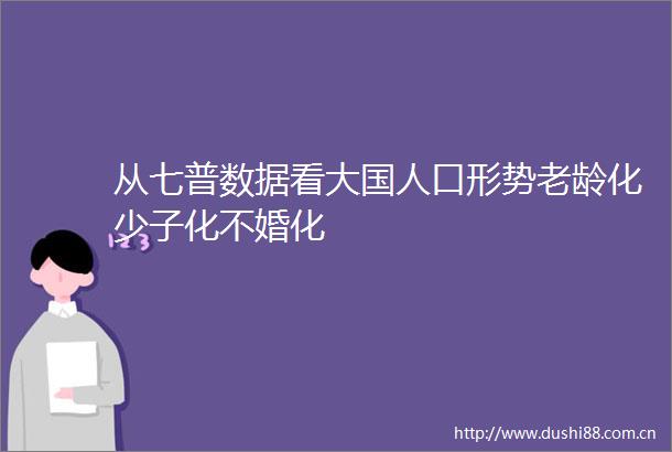 从七普数据看大国人口形势老龄化少子化不婚化