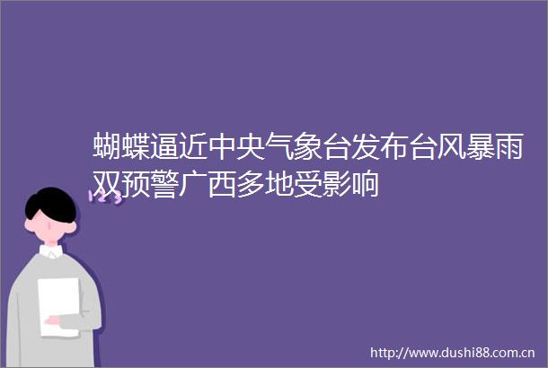 蝴蝶逼近中央气象台发布台风暴雨双预警广西多地受影响