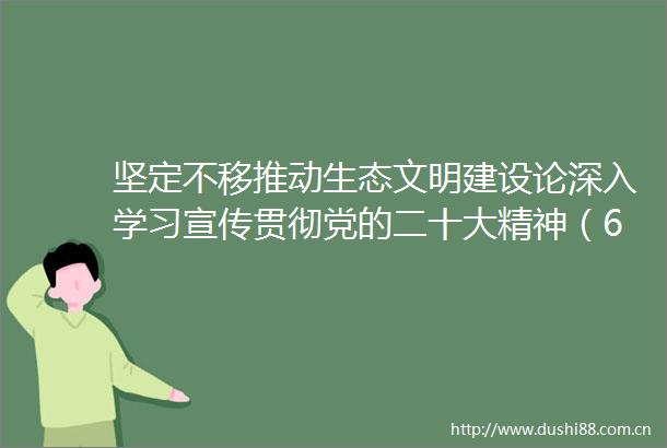 坚定不移推动生态文明建设论深入学习宣传贯彻党的二十大精神（6）