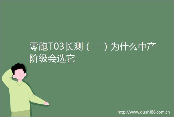 零跑T03长测（一）为什么中产阶级会选它