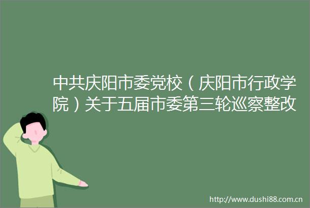 庆阳市委党校（庆阳市行政学院）关于五届市委第三轮巡察整改进展情况的通报