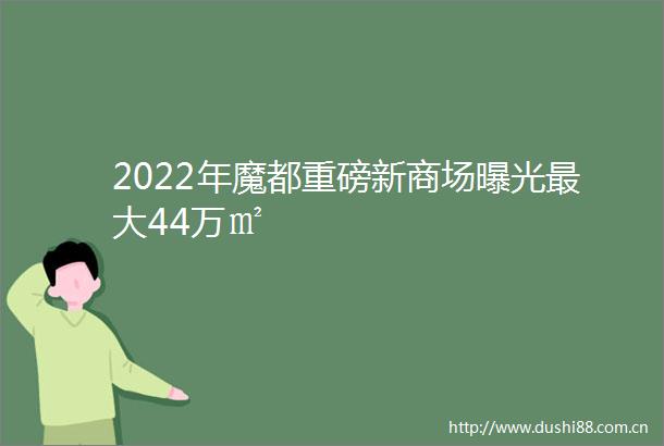 2022年魔都重磅新商场最大44万㎡