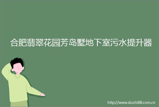 合肥翡翠花园芳岛墅地下室污水提升器