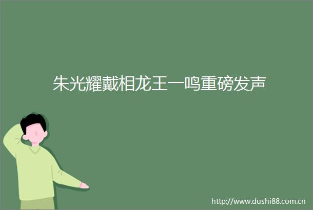 朱光耀戴相龙王一鸣重磅发声