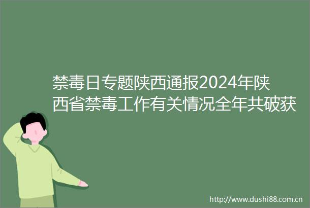 禁毒日专题陕西通报2024年陕西省禁毒工作有关情况全年共破获毒品刑事案件598起缴获各类毒品6104千克