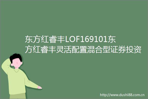 东方红睿丰LOF169101东方红睿丰灵活配置混合型证券投资基金（LOF）基金产品资料概要更新
